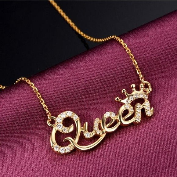 14K Gold Womens Queen 1ct Diamond Necklace Ladies 14 Karat Pendant